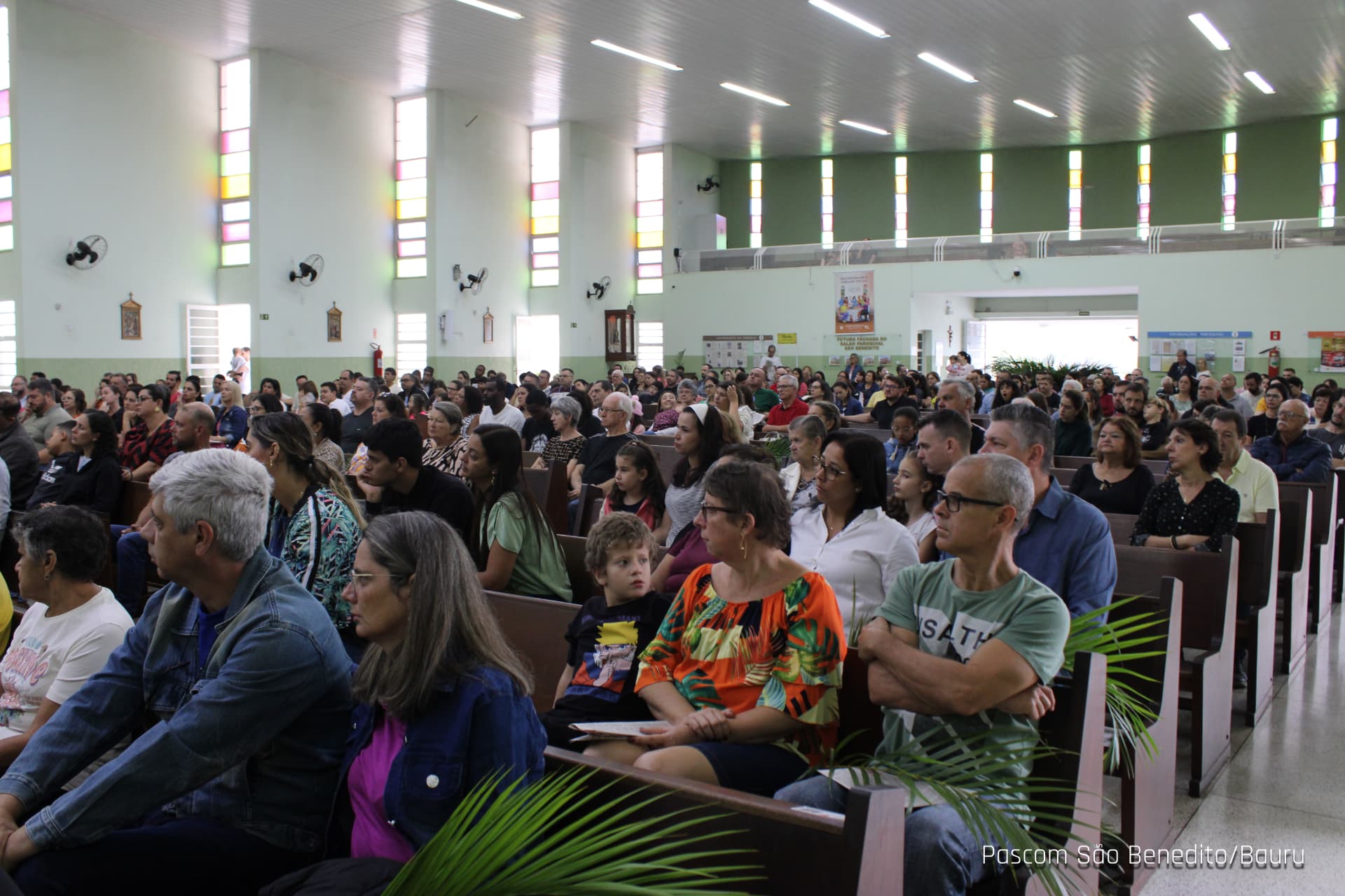 Assembleia acompanhando a Missa de Ramos