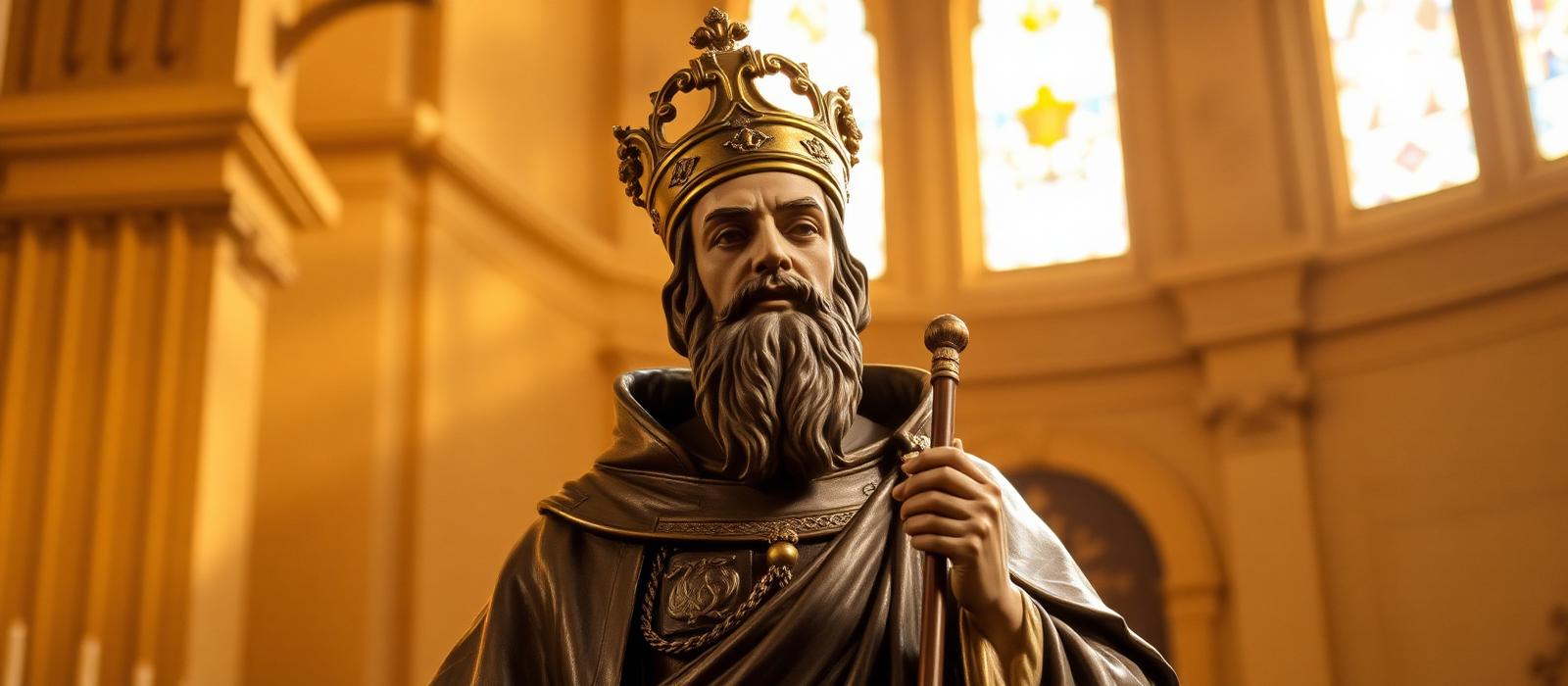 Imagem de São Benedito no interior da igreja